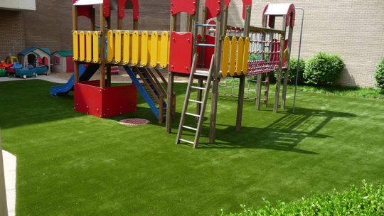 Artificial grass playground installed by SYNLawn