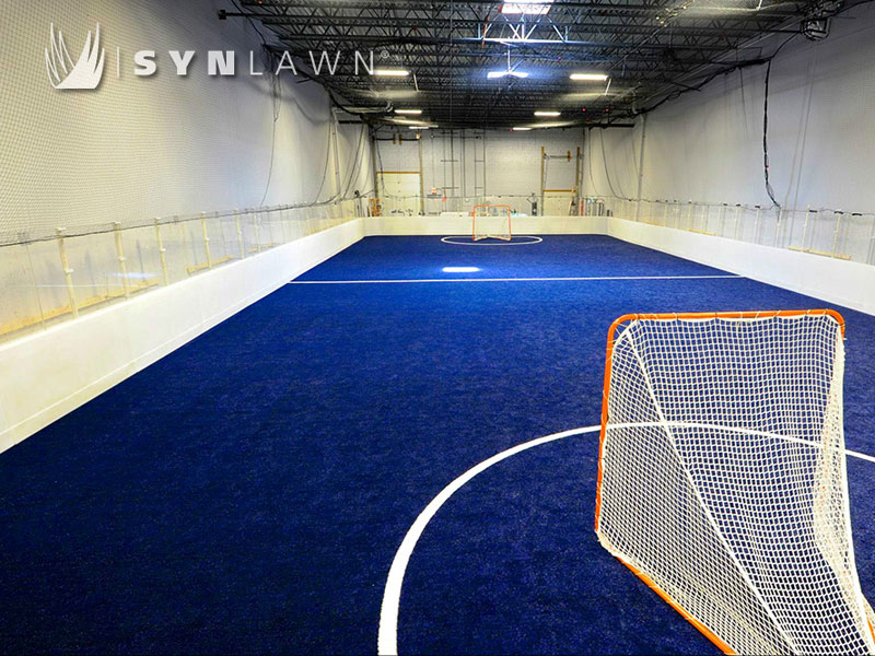 Indoor artificial grass athletic field from SYNLawn