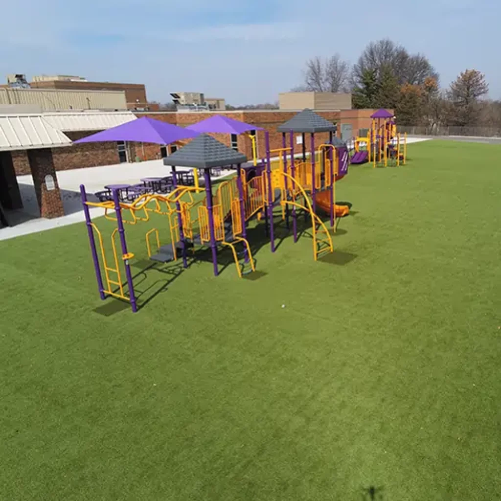 Artificial grass playground installed by SYNLawn