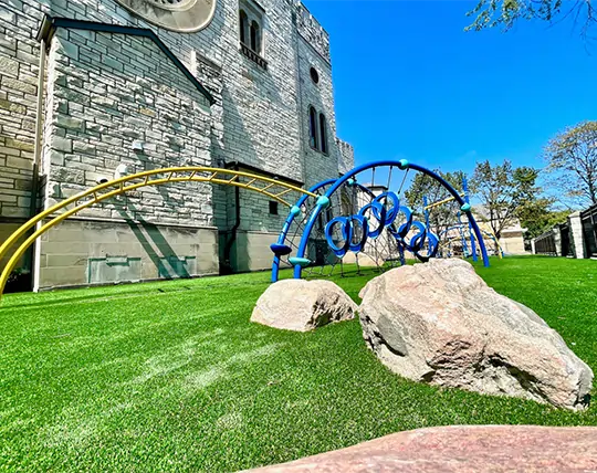 Artificial grass church playground from SYNLawn